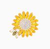 1Pc Charm Enamel Sunflower Bee Brooch Korean Fashion Pin Personalized Creative Jewelry Accessories Party Banquet Birthday Gift