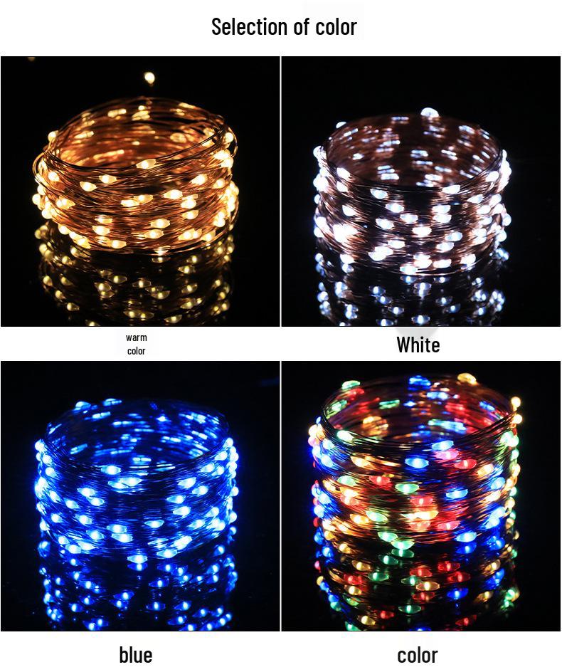 Solar-Powered LED Copper String Lights for Outdoors - Waterproof Starry Sky Christmas Decorations
