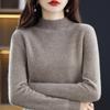 2025 Autumn/Winter Women's Pure Wool High Neck Cashmere Pullover - Solid Color, Loose Fit, Short Knit Sweater