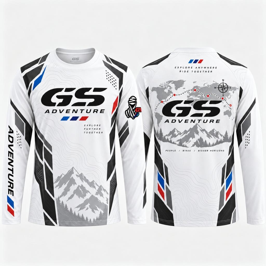 Motor Lange Mouw Jersey Heren Wit 3D Sublimatie Motocross Shirt Sneldrogend Offroad Motorfiets Rally Rijden Top