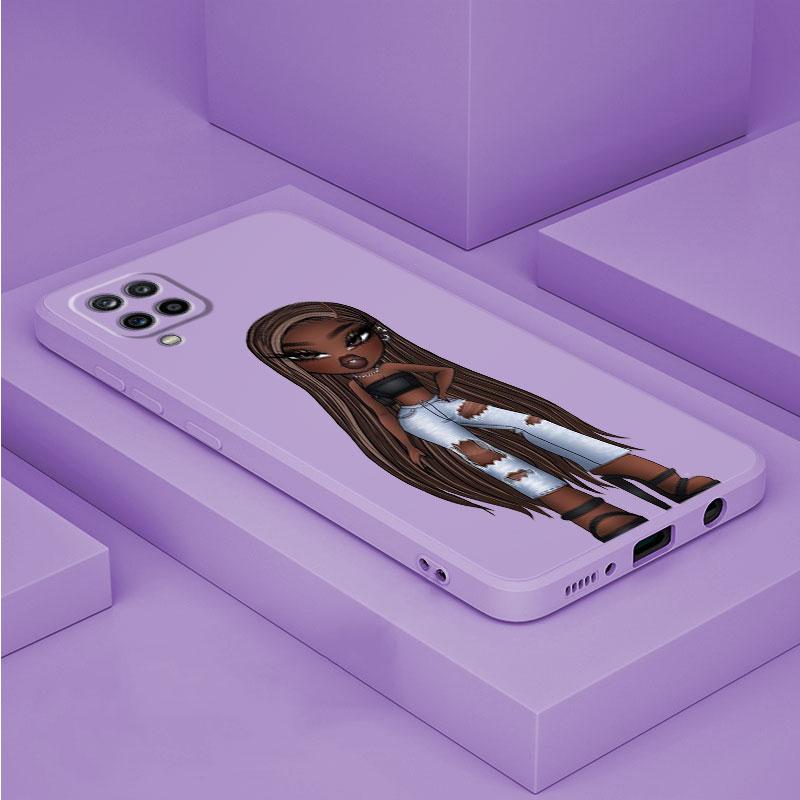 Krásné pouzdro pro panenku Bratz pro Samsung Galaxy A01 A51 A02 A70 A21s A50 A31 A11 A71 A03s M02s Square Liquid Cover Armor Luxury