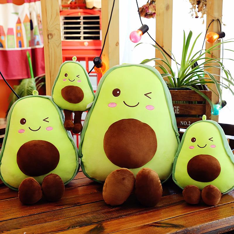30-85cm 3D Avocado Stuffed Plush Toy Cute Filled Doll Fruit Cushion Pillow Soft Plush Doll Toy Kids Baby Girls Birthday Gift