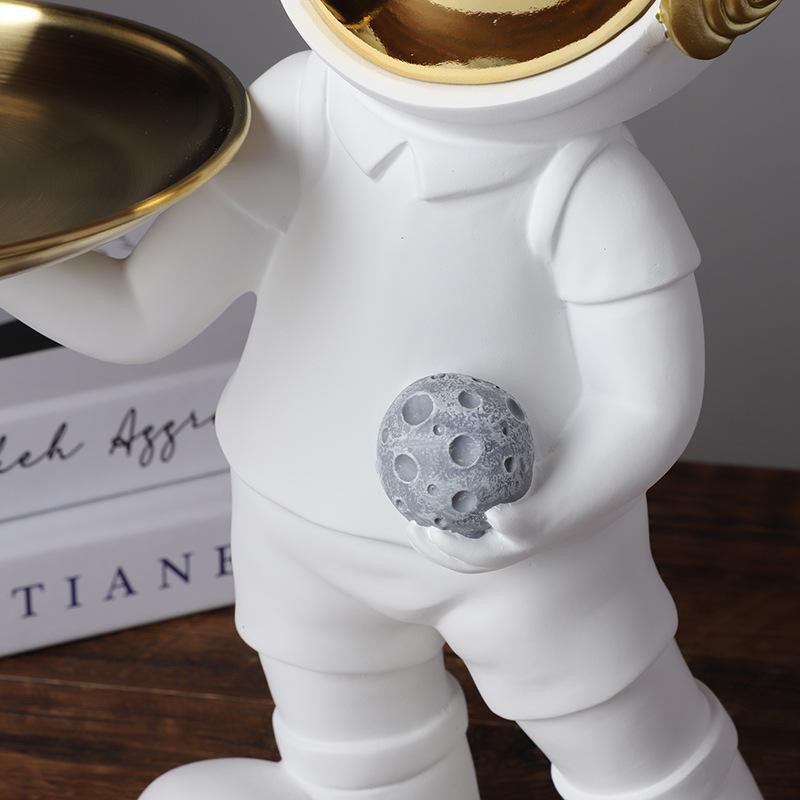 Nordic Astronaut Statue Storage Tray Spaceman Figurines Resin Ornament Home Decoration Living Room Desktop Key Storage Kids Gift