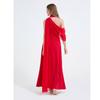 Sexy Off-the-Shoulder Patchwork Halter-Neck High-Waisted Slit Dress Women's Elegant and Flowing Slit Evening Gown Summer Dress