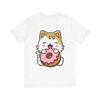 Unisex Size Cute Funny Kawaii Happy Cat Pink Donut Anime Neko Donuts Cat Shirt