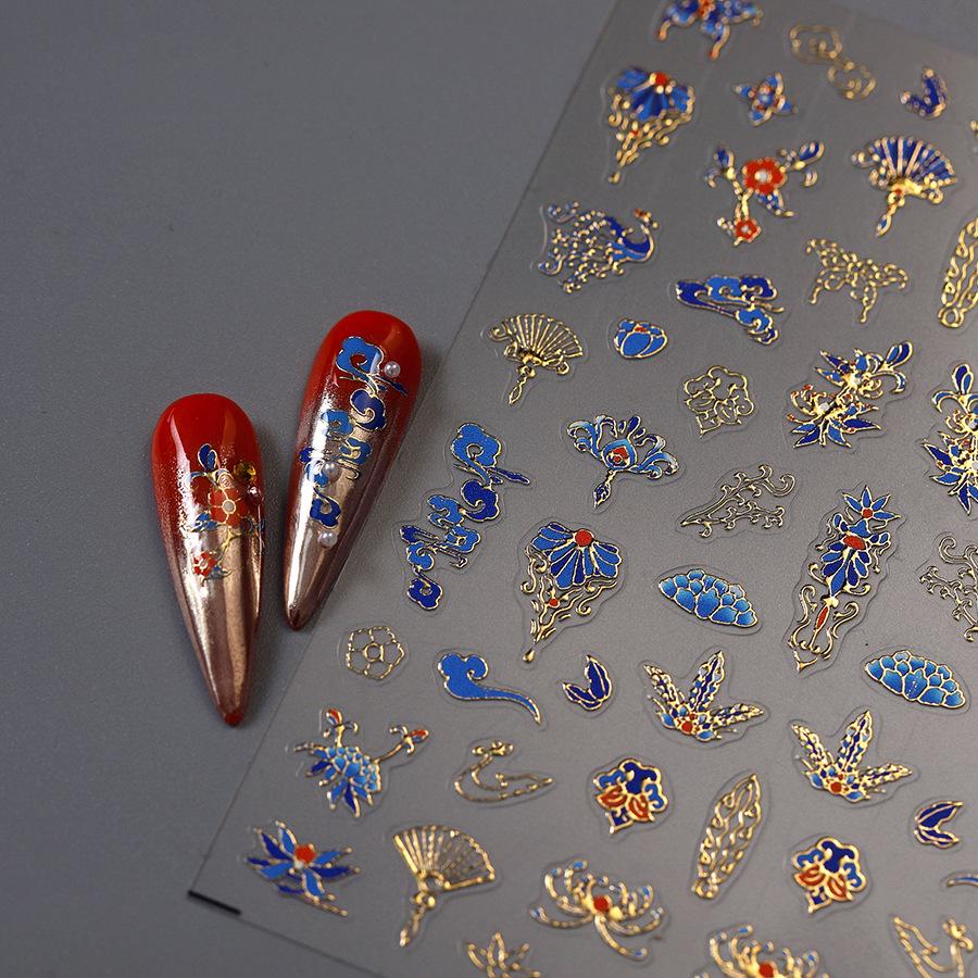 TENSOR M-880 Classic Gold Luxe Nail Stickers - Self-Adhesive Hot Stamping Series