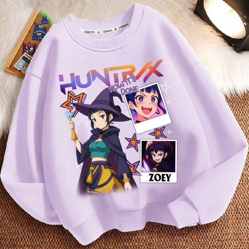 Children's Fashion KPOP Witch Hunt Team Hoodies for Autumn and Winter, Casual Tops for Boys and Girls