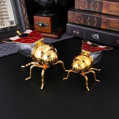 Little Bee Seasoning Box Golden Large Bee Sugar Cup Household European Kitchen Seasoning Box with Spoon Storage Jar High-end