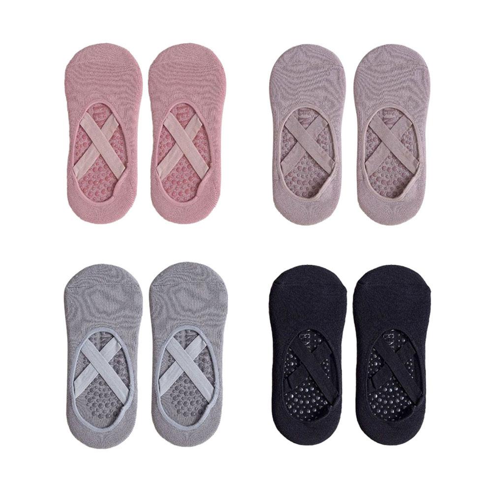 4 Paar Antislip Enkel Yoga Sokken voor Dames – Perfect voor Yoga, Pilates en Workouts