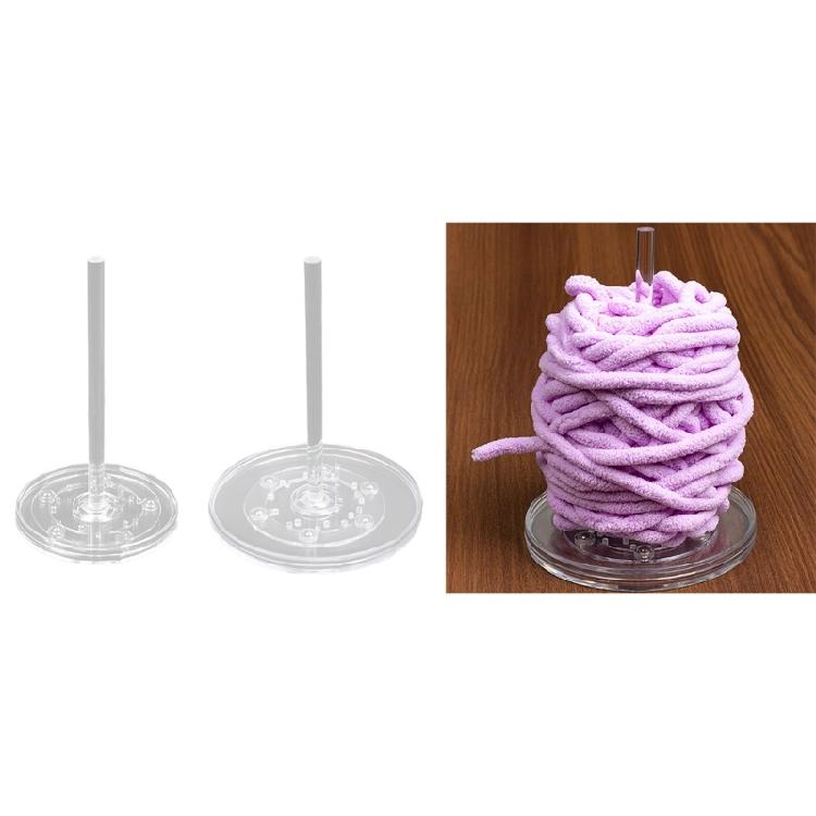 Rotating Thread Spool Holder Clear ABS Yarn Dispenser Rotating Yarn Holder Knitting Yarn Spool Holder for Weaving