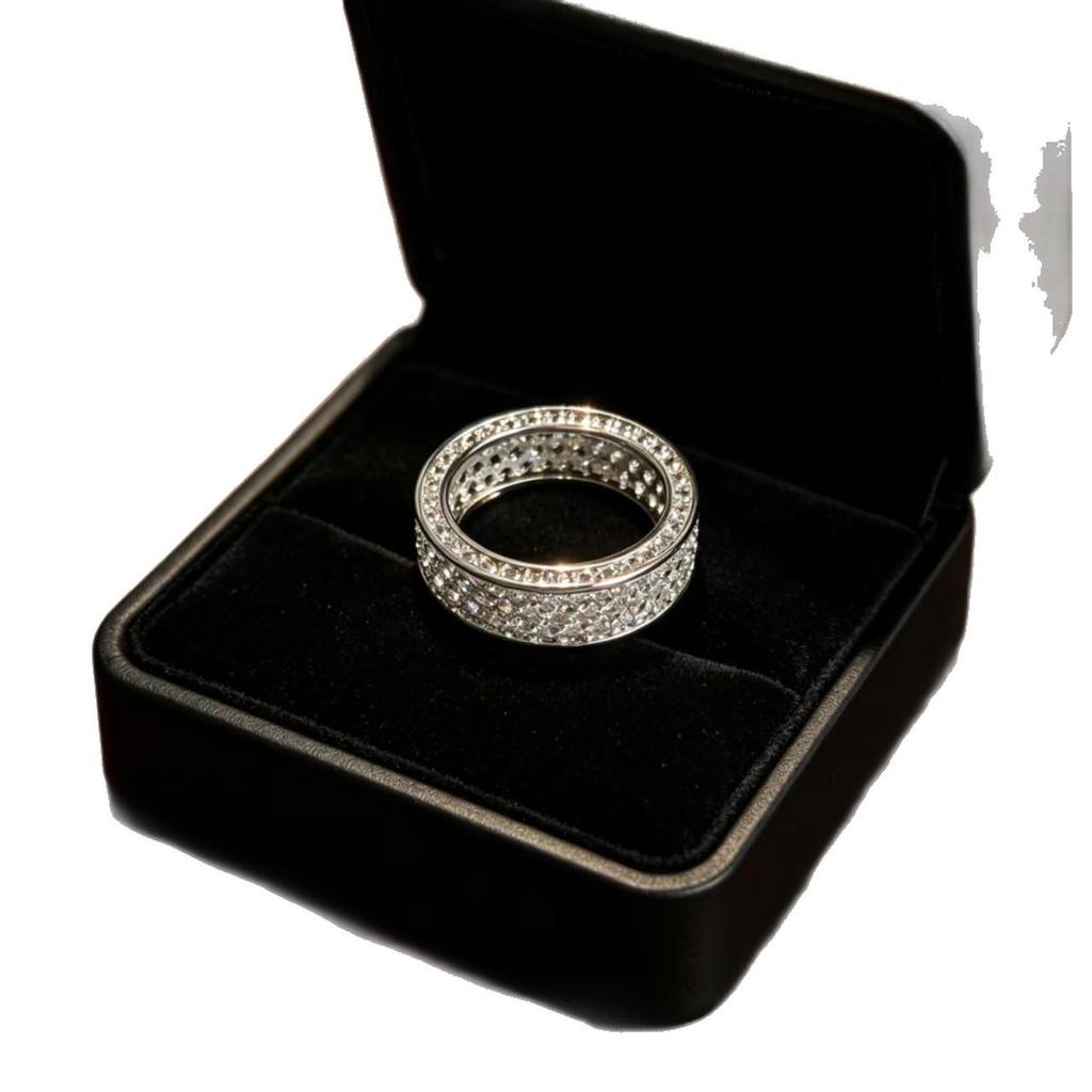European-American Korean Style Celebrity Star Zircon Multi-Row Ring
