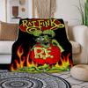 Rat Fink Classic T-Shirt - Green Monster with FlamesBlanket Flannel Throw Blanket for Sofa, Bed, Travel, Camping, Office, Couch, Chair, And