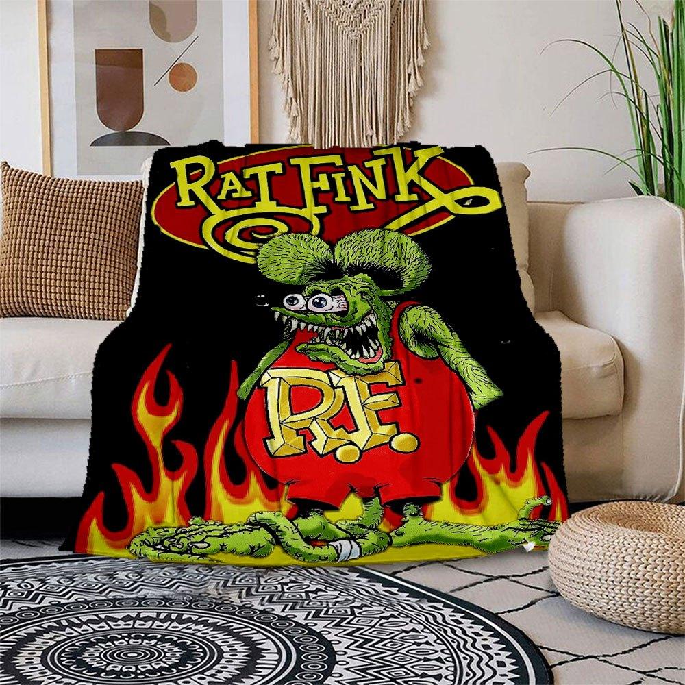 

Rat Fink Classic T-Shirt - Green Monster with FlamesBlanket Flannel Throw Blanket for Sofa, Bed, Travel, Camping, Office, Couch, Chair, And 150x180cm