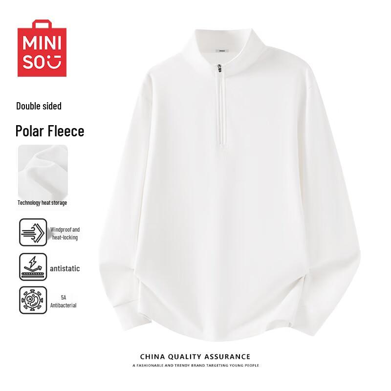 MINISO Men s Half-Zip Fleece Lined Long Sleeve Base Layer T-Shirt XL