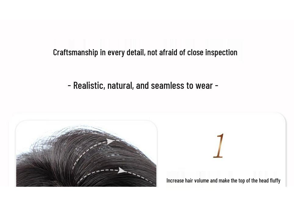 Parrucca con frangia senza bordi BareFeel: Ciocca Top Clip-In Invisibile, Estensione Capelli Veri, Aumenta Volume, Soffice & Sottile per Donne