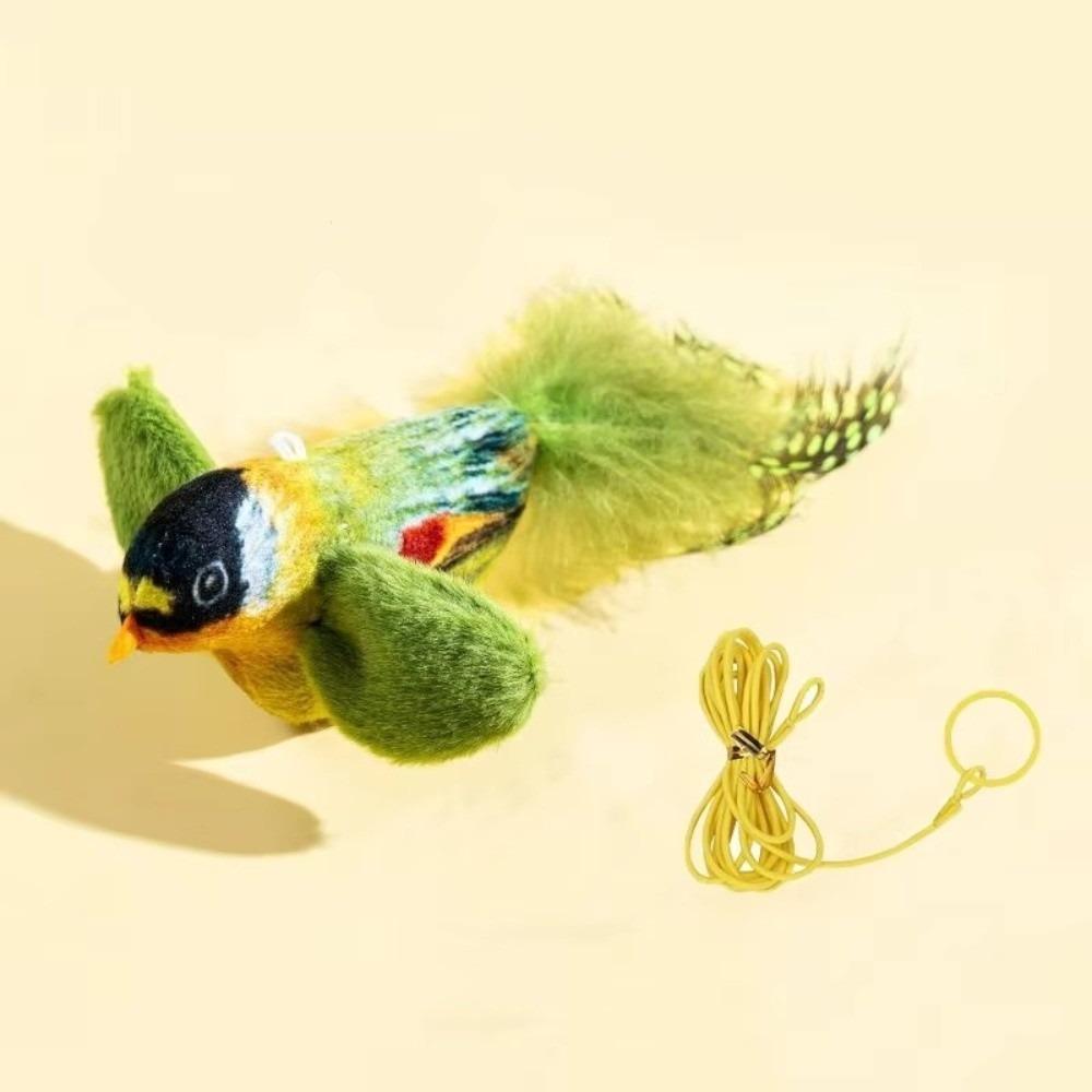 Flying Bird Cat Toy Self-entertainment Vivid Chirping Realistic Bird Sound Cat Toy Bird-Shaped Simulation Bird Interactive Cat