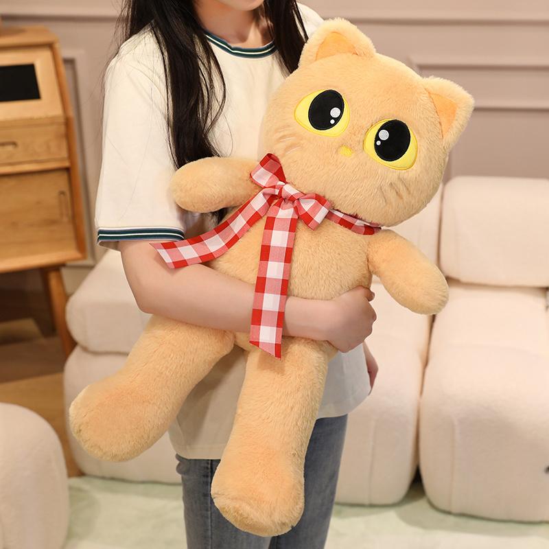 Big Size Big Eyes Cat Plush Toys Soft Stuffed Long Legs Cat Doll Warm Cozy Hugging Animal Doll Funny Home Decor Cute Gift