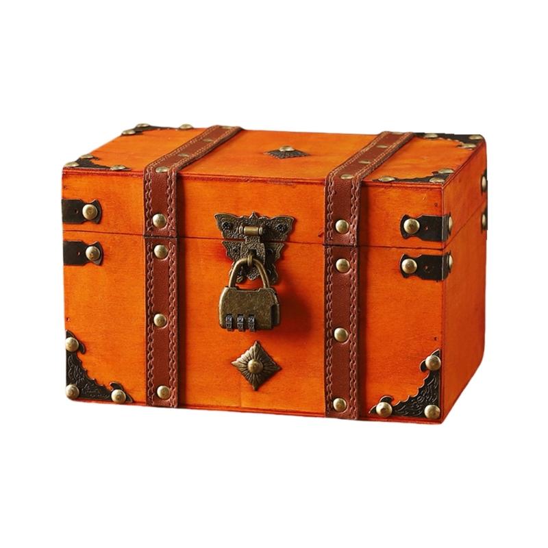 Cultural Leather Jewelry Case With Security Mechanism For Home Decoration And Storage Elegant Treasures Chest