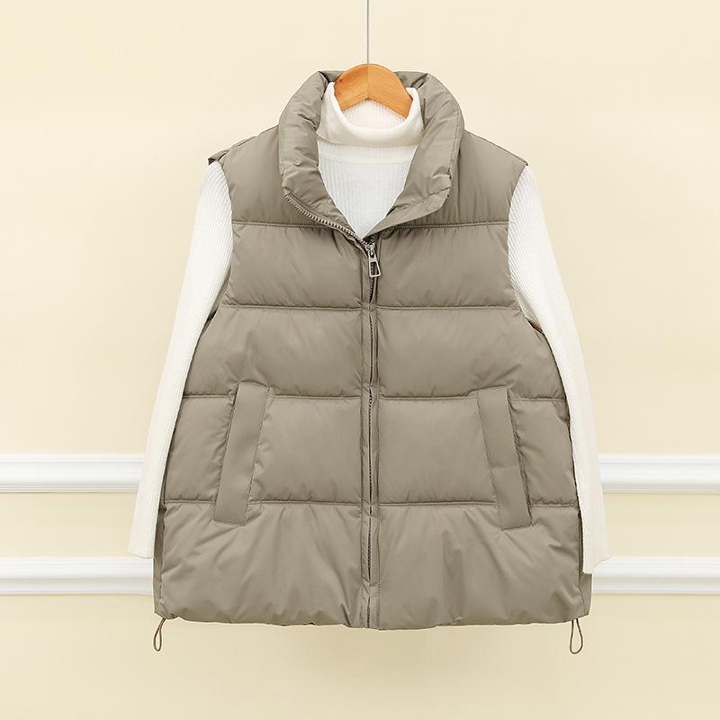 Nová korejská verze podzimní a zimní volné všestranné vesty pro dámskou vestu krátká módní korejská verze teplé bavlněné vesty bundy