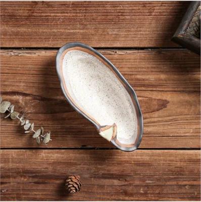 

Ceramic Irregular Oyster Plate Dessert Plate Sushi Plate Decorative Plate Seasoning Bowl Spice Plate Kitchen Tableware Gazpacho