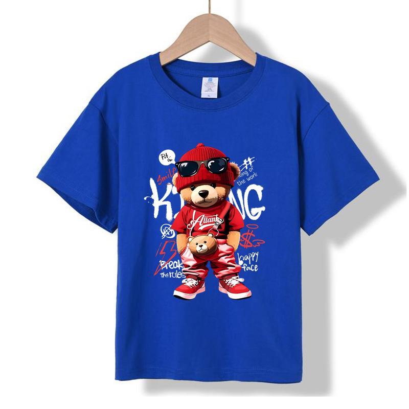 MC-52 MINISO 2026 Summer New Printed Cotton Round Neck T-shirt for Children Aged 1-16, Boys and Girls