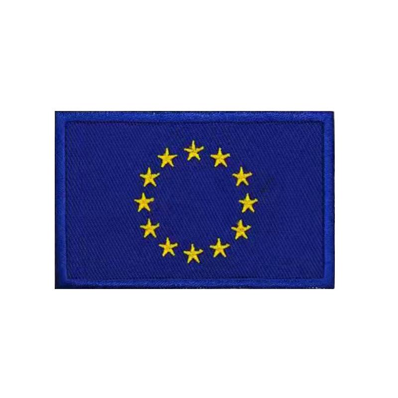 European Flags Embroidered Patches for Bags & Hats - Morale Badges with Hook, Loop & Iron-On Backing