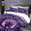Manchester Emblem Display Bedding (1 * duvet cover + 2 * pillowcase, without core) 2D Flat Bedding set Christmas birthday gift
