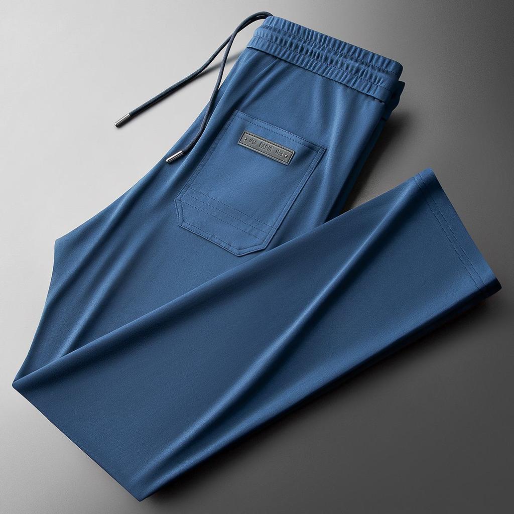 Summer Wrinkle Resistant Ice Silk Pants Casual Pants Men's Sports Ultra-thin Cool Air-conditioned Pants