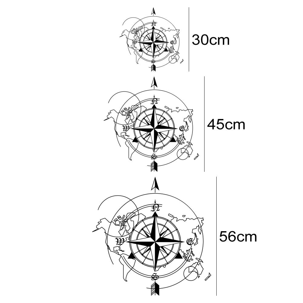 Car Compass World Map Wall Sticker Auto Tuning Accessories For Caravan Camper Van Motorhome Vanlife RV Camping Trailer Decal