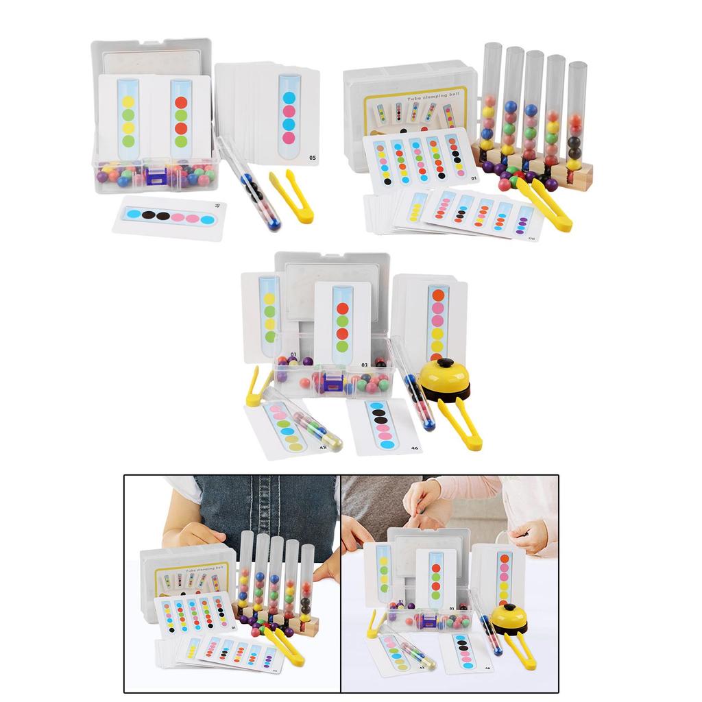 Clip Beads Test Tube Toys Preschool Learning Toy Sorter Games Montessori Color Sorting for Age 3~6 Kid Boys Girls Holiday Gifts