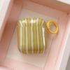 Dopamine Simple Collision Stripes Splicing Soft Earphone Case For AirPods 4 Cover For AirPods 1 2 3 Pro 2 2nd