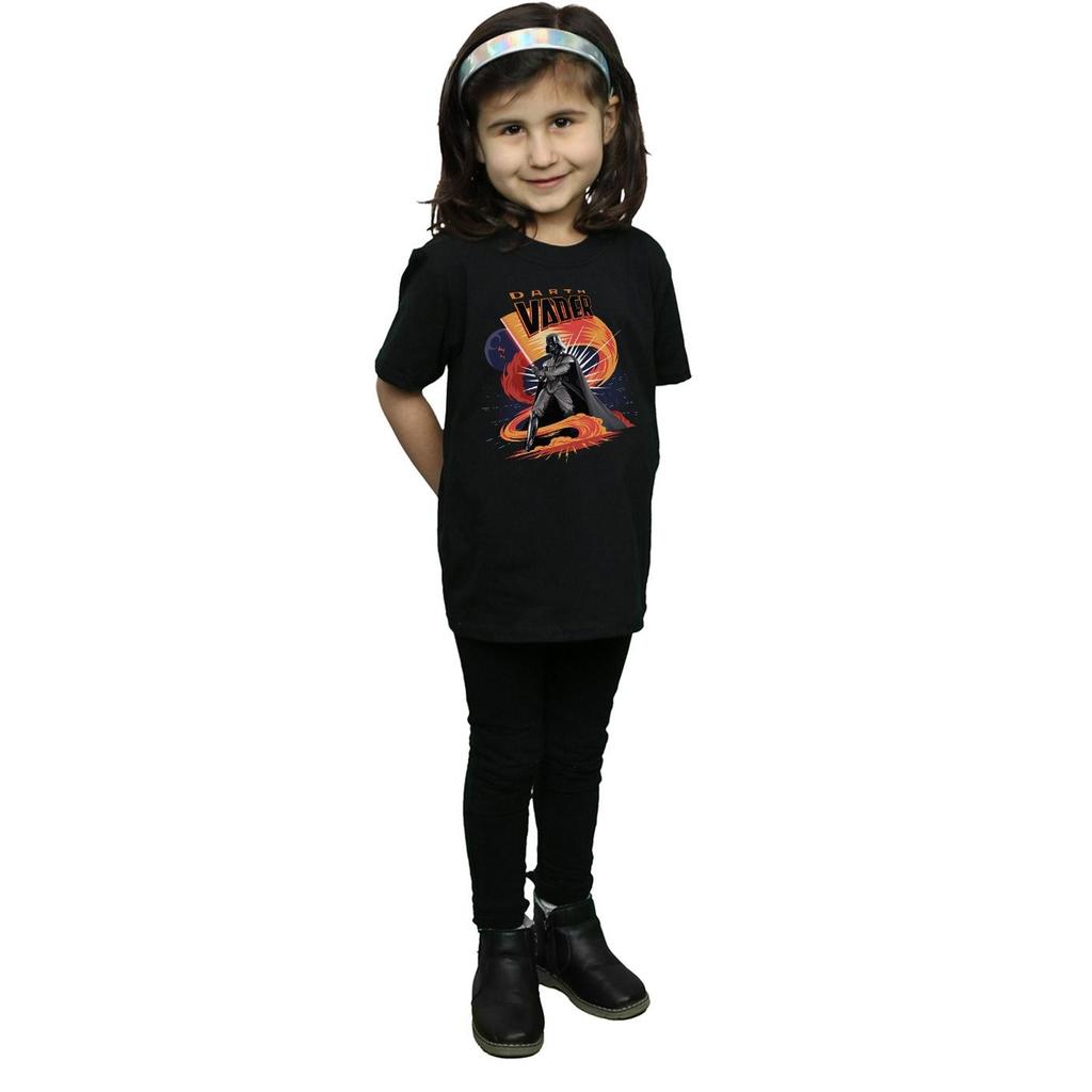 Star Wars Girls Darth Vader Swirling Fury Cotton T-Shirt