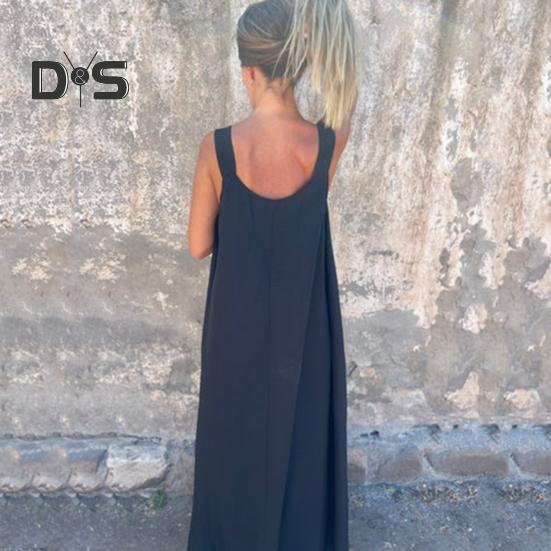 Γυναικείο Φόρεμα 3D Ροζ Διακόσμηση Τιράντες Αμάνικο Πλισέ Slip Φόρεμα Άνετο Μονόχρωμο Ανοιχτή Πλάτη Μάξι Φόρεμα για Πάρτι στην Παραλία Ραντεβού