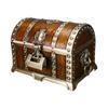 KOGB Antique Treasure Retro Chinese with Large Jewelry Treasure Small Item Pirate Treasure Desktop Perfect for Events and Gifts Chest, Alloy, Style,