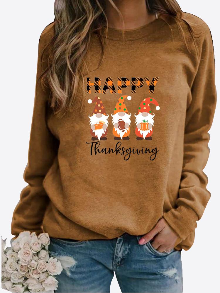 Herbst und Winter Damen Weihnachten Thema Druck Pullover Rundhals Langarm Casual Sweatshirt Plus Size Top