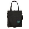 3-Way Canvas Tote Bag, Handbag, Shoulder Bag, Backpack, Fits Water Bottles, Multiple Pockets, A4 Size (Black)