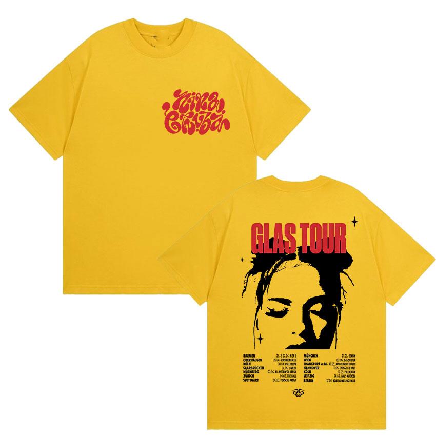 Singer Nina Chuba Tour 2025 Merch T Shirts Men Women Retro High Quality Fashion T-shirt Casual Oversized Cotton Tees Streetwear