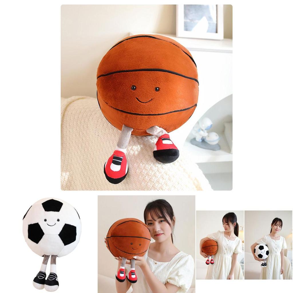 Niedliches Cartoon-Tier Plüschtier Fußball und Basketball Babypuppe Weiches und Kuscheliges Stofftier für Babys