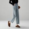 SOFSIL 2026 Spring Retro High-Waist Cropped Straight-Leg Jeans