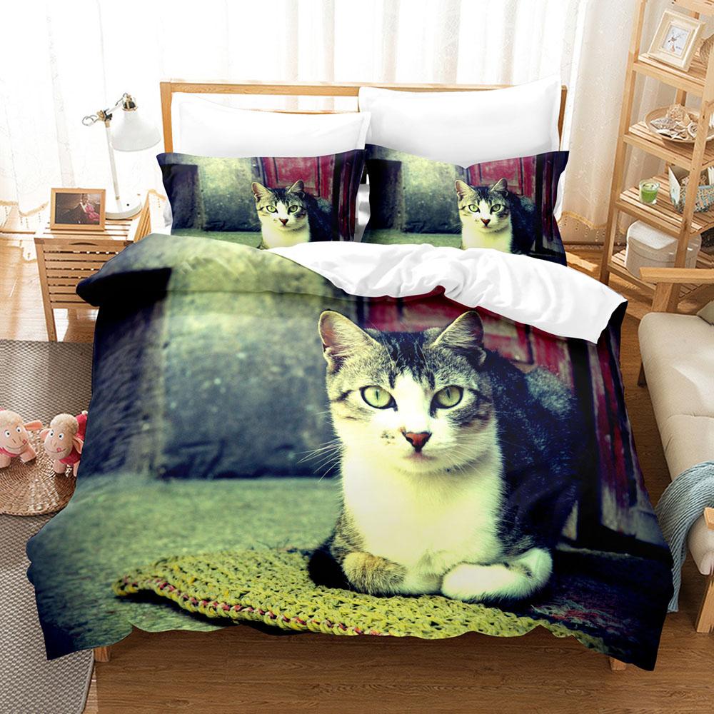 Animal Cat Bedding Set Adults Winter Duvet Cover Sets Kids,twin Full Queen King Bedroom Set Dropshipping Housse De Couette 