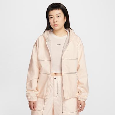 Nike Sportswear Jackets Women s Pink White/Pink White Hooded Moderate S