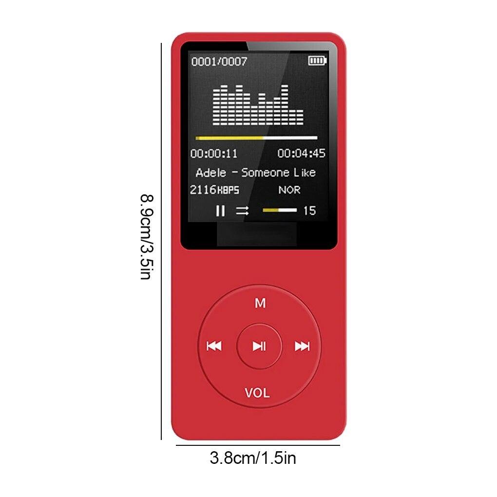 MP3 Player USB Record 1.8inch Screen Media Lossless Portable Sports Music Player