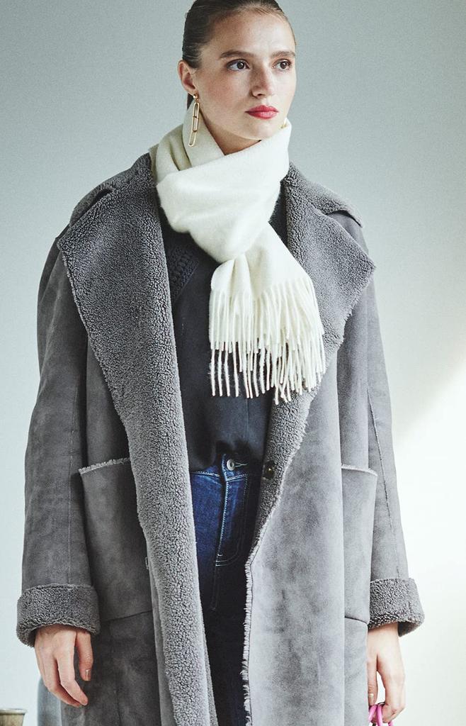 GILDARA FT33 Premium Cashmere Basic Wave Cashmere Solid for Men and Women 100% Scarf, Color, (Off-White (W))