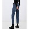 Women's Retro High-Waist Elastic Jeans - Slimming, Straight-Leg, All-Cotton, Loose Fit, Classic Chinese Style.