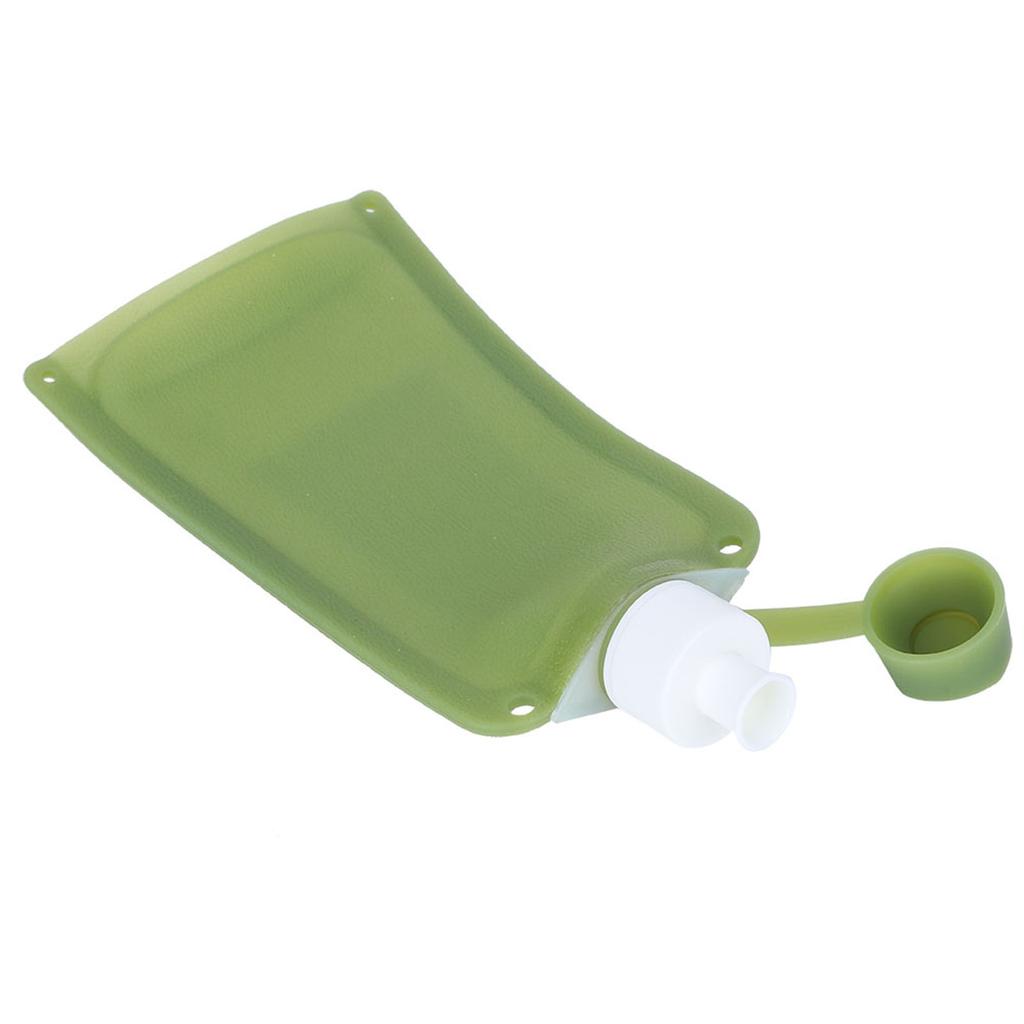 500ml Tragbare Faltbare Wasserflaschen Zusammenfaltbarer Silikon-Wasserbeutel für Outdoor-Reisen Camping Radfahren Grün