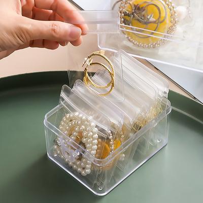 10τμχ Θήκη Αποθήκευσης Κοσμημάτων Κουτί Αντιοξειδωτικό Διαφανής Οργανωτής Κοσμημάτων Για Σκουλαρίκι Κολιέ Βραχιόλι Δαχτυλίδι Θήκη Σακουλάκι με Φερμουάρ