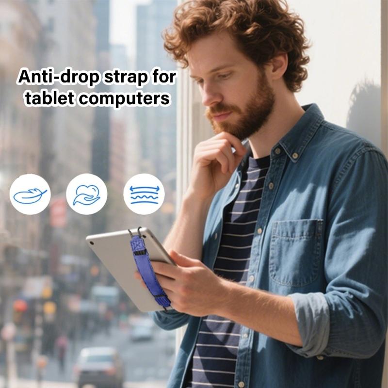 Adjustable Tablets Finger Holder For 6-7Inch Screen Lightweight Elastic Hands Strap NonSlip Protective Grip Finger Holde