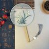 With Pendant Embroidery Fan Handheld Silk Fan Classical Chinese Style Round Fan  Photography Prop
