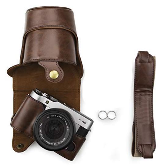 

kinokoo FUJIFILM Mirrorless SLR X-A3 XA5 Специальный чехол для камеры Задняя крышка из искусственной кожи Легкий с отверстием для штатива и плечевым ремнем (Кофе)