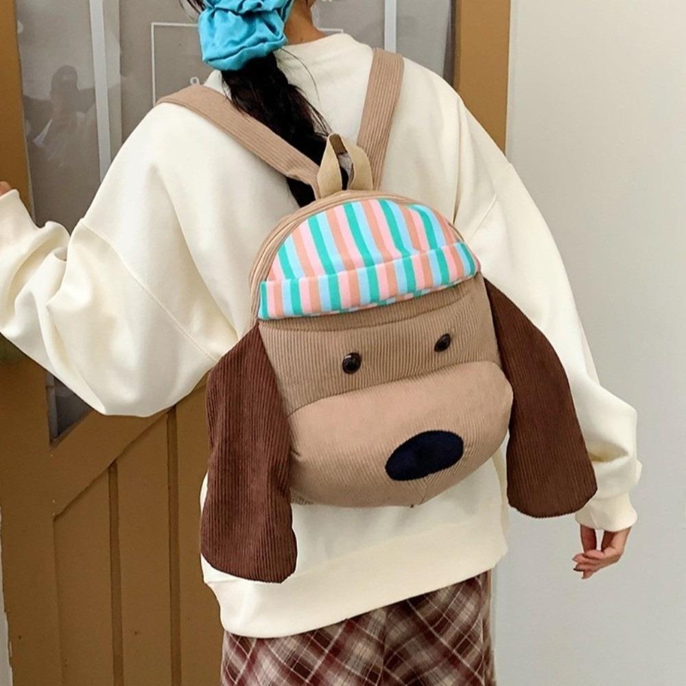 Stuffed Dog Plush Doll Knapsack Fluffy Students School Bag  Adorkable Holiday Gift
